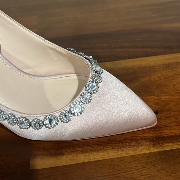 Cici Pointed-Toe Slingback Evening Pumps | Size 7 | Nude - Picture 3 of 7